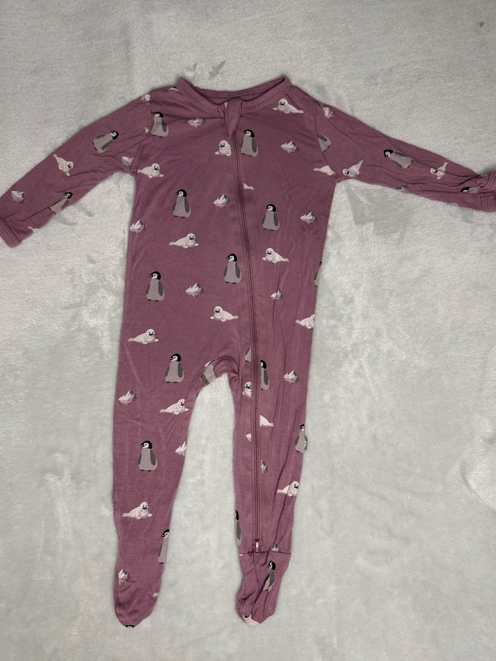 Kyte Baby Footie Pajamas 3-6 month Purple Seals & Walruses